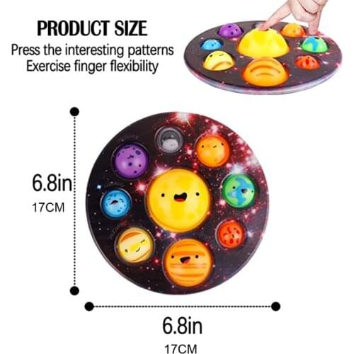 T5EC Sensory Popper Fidget Push Bubble Funny Silicone Squeeze Interactive Toy Magical Planet Board for Adult Pressure Relieve