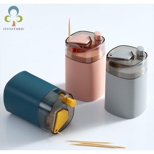 Convenient Creative Living Room Kitchen Toothpick Box Push-type Automatic Portable Nordic Style Toothpicks Canister Bucket DDJ