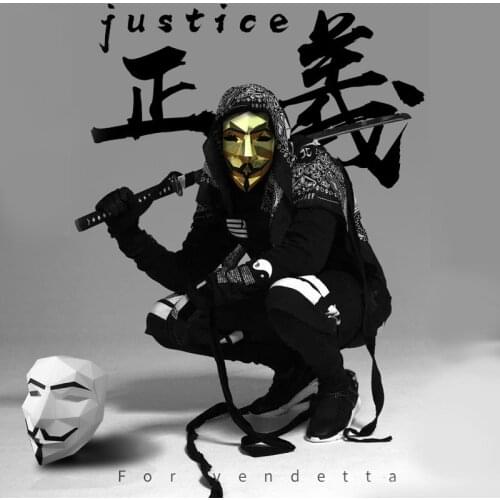 V for Vendetta Mask Face Paper Model,Low Poly 3D Papercraft,Party Cosplay Prop,Handmade DIY Adult Origami Craft Toy RTY171