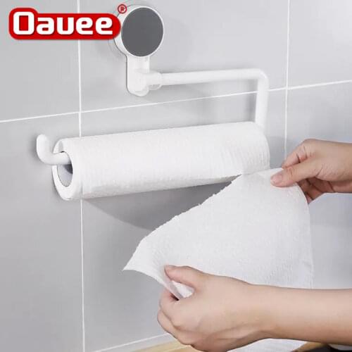 Perforation-free kitchen toilet paper holder special paper towel rack cling film storage rack toilet paper rag holder