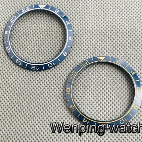 High quality watch parts new 38mm GMT ceramic bezel Insert fit 40mm watch