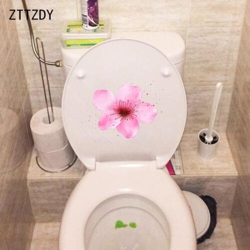 ZTTZDY 24.2*17.5CM Pink Peach Classic WC Decor Toilet Sticker Home Living Room Wall Decoration T2-0700