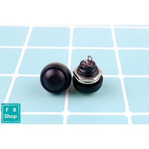 1pcs 12mm Black Waterproof Momentary Push button Switch Self Return