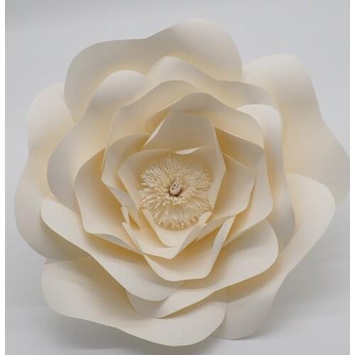 1 Piece Ivory 40CM Cardstock Giant Paper Flower For Wedding Backdrops Windows Display Kids' Room Decorations