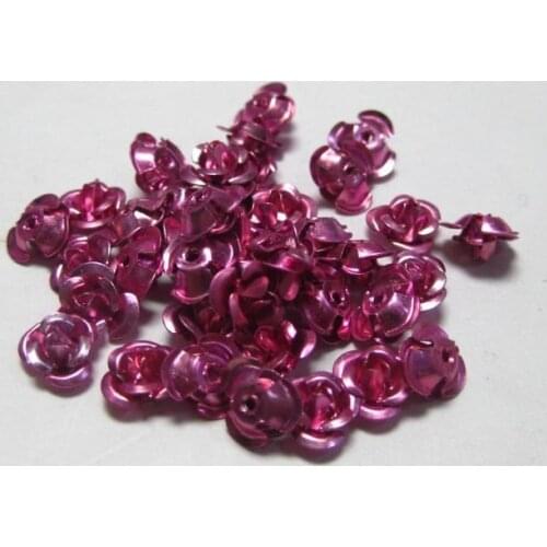 200 Pink Aluminum Metal Rose Flower Beads 6mm Finding