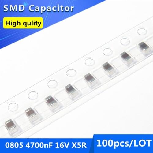 2012 0805 Thick Film Chip Multilayer Ceramic Capacitor 4.7UF 16V X5R 10% 100pcs