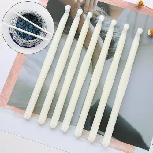 3mm 4mm 5mm 6mm 7mm 8mm 9mm 10mm Pure White Plastic Handle Crochet Hook Knitting Needles Thick Head Tools DIY Crafts Accessories