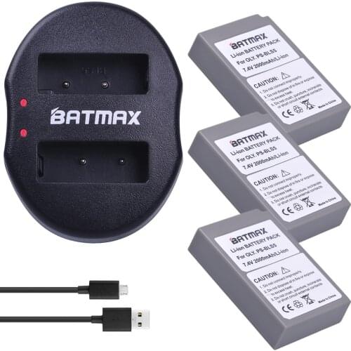 3Pcs PS-BLS5 BLS-5 BLS5 Batteries + USB Dual Charger for Olympus OLY E400 E410 E600 E620 E-P1 E-P2 E-P3 E-PL1 E-PL2 E-PL3 E-PM1