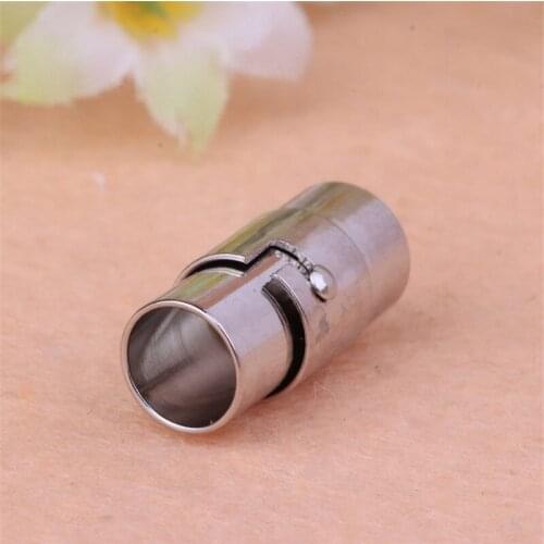 50pcs 3,4,5,6,7,8mm Hole Copper Material Round Strong Magnetic Clasps with Safety Lock DIY Jewelry Connectors