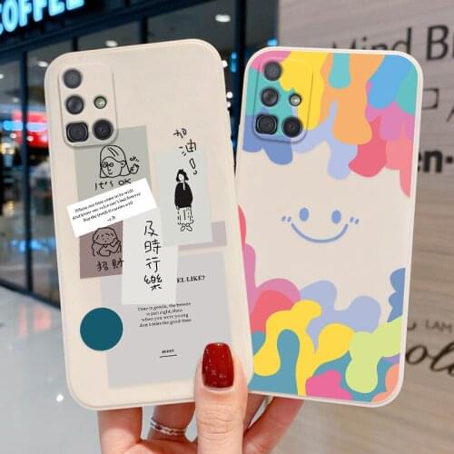 Lovely Smile Case For Samsung A51 A52 Cases Soft Funda For Samsung A71 A32 S21 Ultra Plus A12 A50 A21S A72 A70 A42 A31 A02 Cover