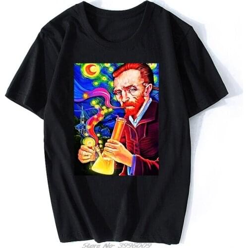 T Shirt Bong Weed Eleven Vincent Van Gogh Bonnie Clyde Paris Sleeve T Shirt Summer Men Short Sleeve o-neck Cotton Tees Tops