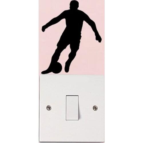 Soccer Player Silhouette Fashion Decor Wall Stickers Light Switch Decals 5WS1380