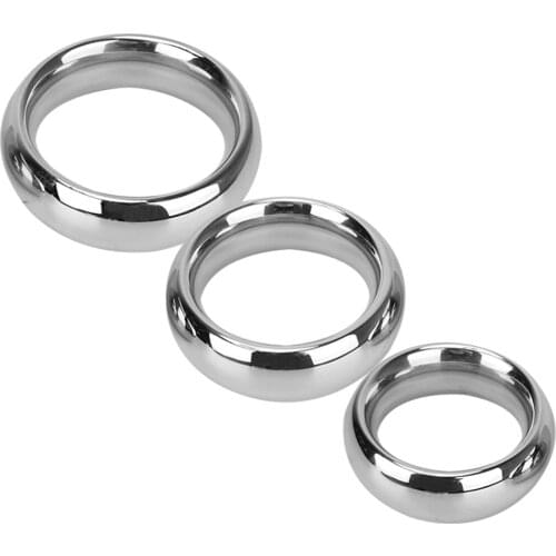 Penis Ring Delay ejaculation Stainless Steel Scrotum Stretcher Heavy Cock Rings 40/45/50/mm Sex Toys for Men