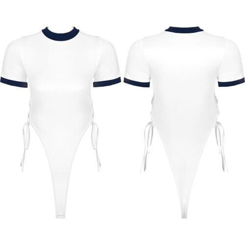 Summer Women Casual Undershirt See-through Bodysuit Nightwear Lingerie Romper Body Suit Short Sleeve Hollow Out Leotard Jumpsuit