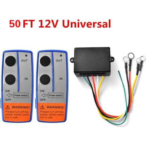 12V 50ft Car Smart Winch Wireless Remote Control Switch Set For Car Pickup Truck ATV Indicator Light Universial