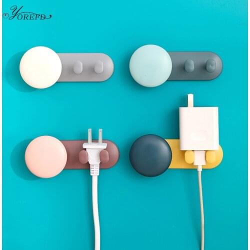 OYOREFD Wall Mounted Multi-function Cable Holder Power Cord Plug Holder Fixed Cable Protector Finishing Holder Room Organizers