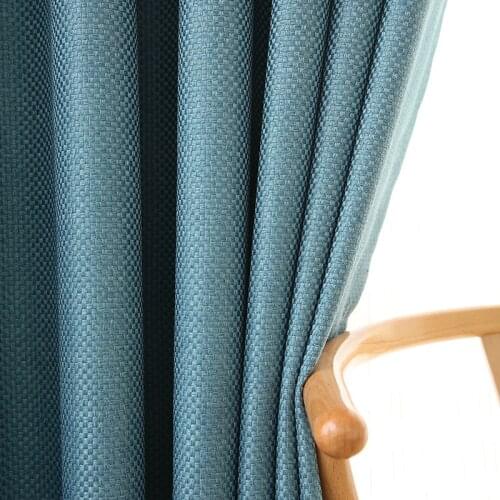 New Simple and Modern Curtain Imitation Linen High Shading Twill Weave Linen Simple Finished Curtains for Living Room Bedroom
