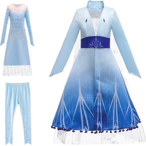2020 New 2 Dress Kids Dresses For Girls Costume Children Clothing Birthday Party Princess Dresses 3-12 Years