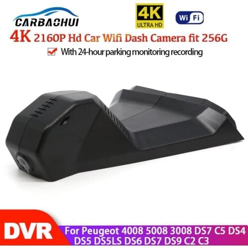 New! 4K 2160P Wifi Car DVR Dash Cam Video Recorder APP Control For Peugeot 4008 5008 3008 DS7 C5 DS4 DS5 DS5LS DS6 DS7 DS9 C2 C3