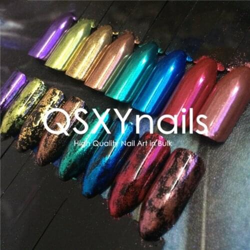 WHOLESALE 50g Foil Pigment Chrome Mirror Powder Nails Glitter Mirror & Flakes Effect for Nail Art Gel Nail Polish Manicure DIY