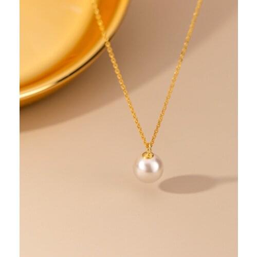 MloveAcc Real 925 Sterling Silver Single Seashell Pearl Choker Necklace Dainty Chokers Fine Jewelry for Wedding Anniversary