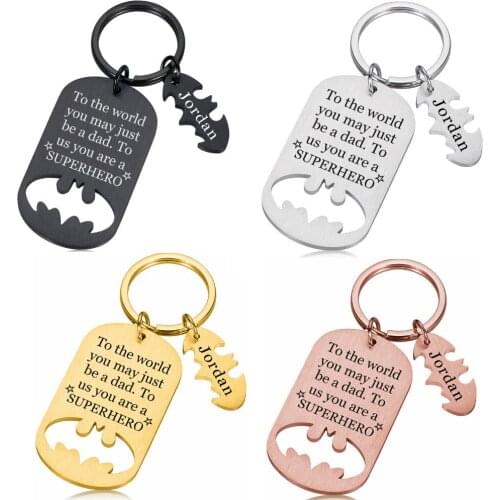 Personalized Name Father Key Chain for Dad Fathers Day Gifts Keychain Birthday Gift Keychains for Daddy Step Dad