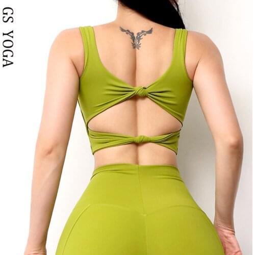 Sexy back knot Design Women Sports Bra Workout Gym Top Running Bra Womens Yoga Bra Vest Fitness top bras clothes