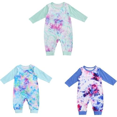 Pudcoco 2020 Newborn Baby Tie Dye Jumpsuits Long Sleeve One-Pieces Romper for Infant Baby Girls Boys Spring Autumn Clothes