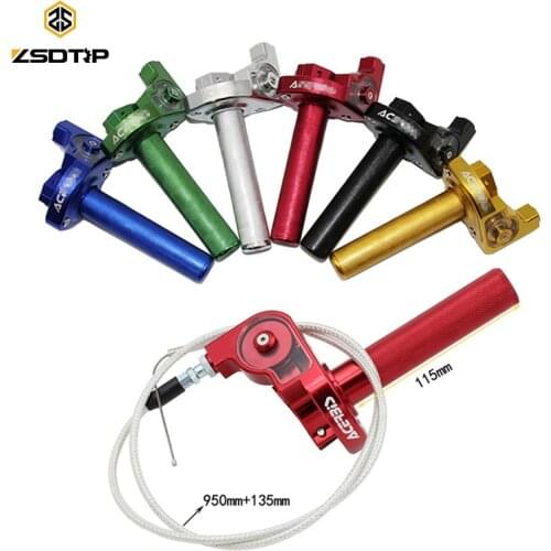 ZSDTRP 7/8'' CNC Aluminum Twist Throttle Handle Grip + Cable Replacement For Dirt Bike Quad ATV Pit 50cc 125cc 150cc 250cc
