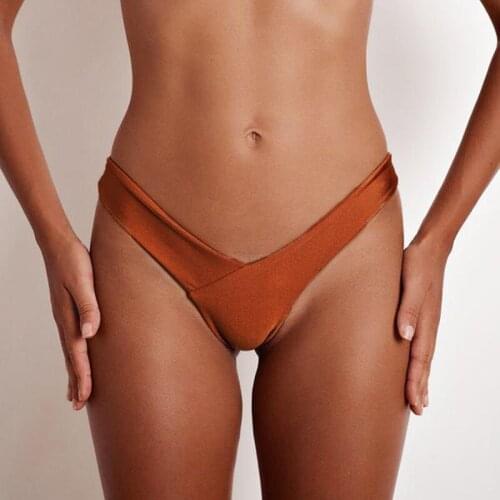 Sexy Women solid color Brazilian Bikini beachwear bottom V Cheeky Bottom Beach Thong Swimwear Swimsuit bathing suit shorts