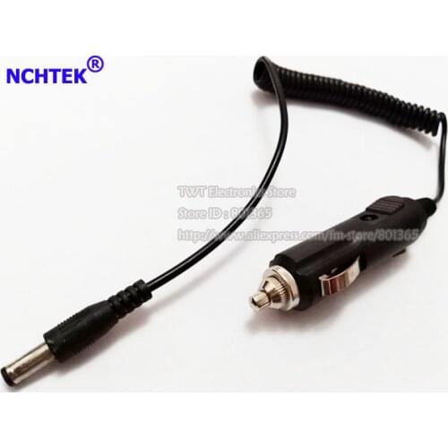 NCHTEK DC12V 1A 5.5x2.5mm 5.5/2.5 Male to Car Charger Cigarette Lighter Male Adapter Cord/Free shipping/5PCS