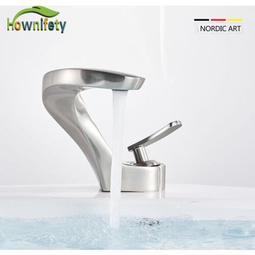 One Handle Free Shipping Kitchen Basin Tap Hot Cold Faucet Deck Mount Cute Crane Bathroom Single Hole Brass Two Type Crane