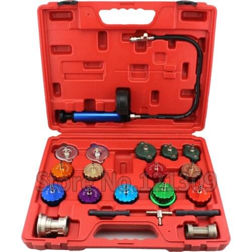 21pcs Automotive Radiator Tester Cooling System Radiator Pressure Tester Pump And Many Adapters