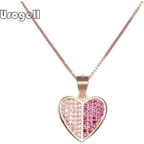 Fine Jewelry 925 Sterling Silver Heart Pendant Necklaces For Women Wedding Engagement Anniversary Party Silver 925 Jewelry Gifts