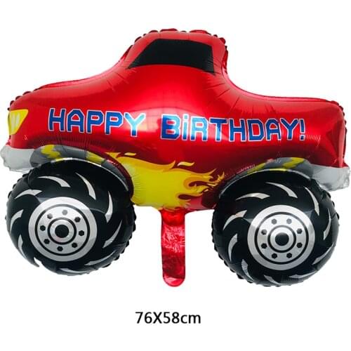 1pcs 76X58cm cartoon Pickup truck toy foil balloon Happy Birthday Party Decoration kids balloons boy gift globos