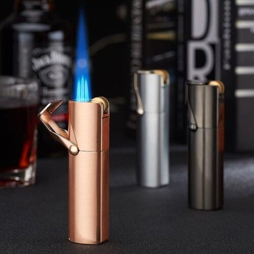 1300C High Firepower Three Flames Windproof Turbo Lighter Metal Gas Lighters Cigar Tube Kitchen Outdoor Lighter Mens Gifts