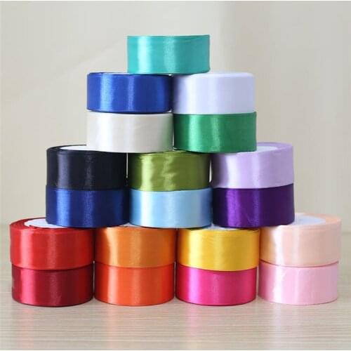25Yards/ 6mm 10mm 15mm 20mm 25mm 40mm 50mm Wedding Silk Satin Ribbon DIY Gift Box Packaging Decoration D40