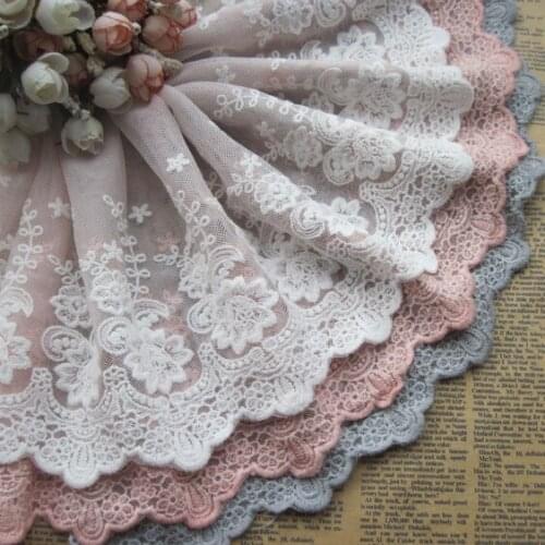 3 Yard/lot Lace fabric Multicolour mesh flower skirt sofa curtain DIY garment accessories embroidery lace trim wide 22cm-40cm