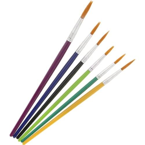 6 Pieces Fine Detailed Painting Brushes Round Pointed Tip Acrylic Watercolor Oil Ink Paint Brush Set