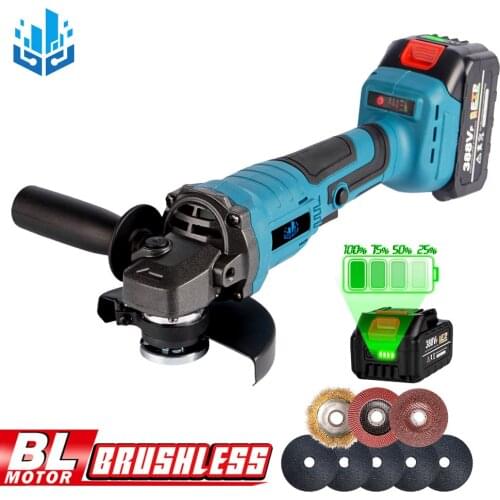 800W 125mm Brushless Cordless Impact Angle Grinder DIY Cutting Machine Polisher Woodworking Power Tool For 18V Makita Battery