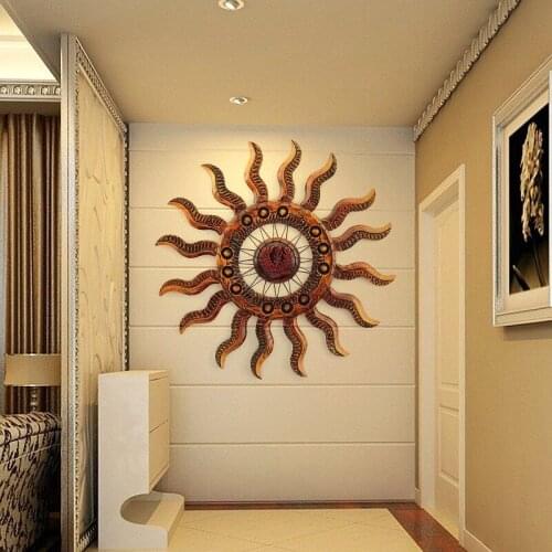 Nordic Room Wall Decoration Dream Catcher Hanging Decorations Solid Wood Sun Pattern Wall Hanging Decorations Decorative Boards