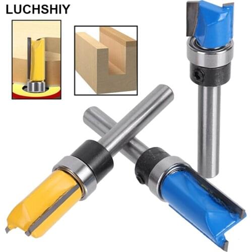 Milling Cutter Shank Template Trim Hinge Mortising Router Bit Straight End Mill Trimmer Flush Trim Tenon Cutter Woodworking Tool