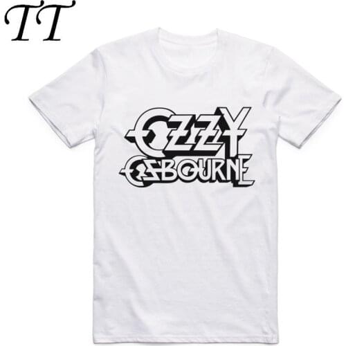 2019 Fashion Men Print Ozzy Osbourne T-shirt O-Neck Short Sleeves Summer Streetwear Ozzy Punk Rock Band Top Tee Funny T Shirt