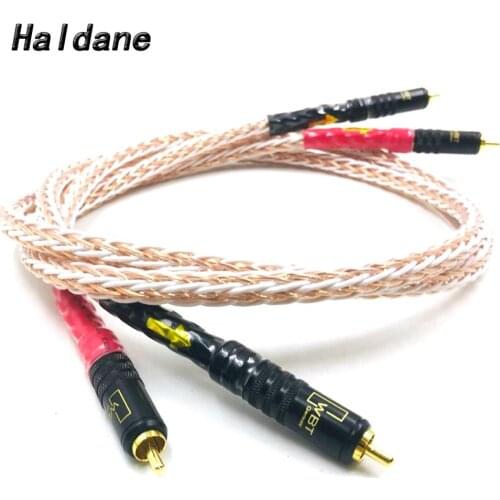 Haldane Pair HIFI Hi-End 8N Single Crystal Copper RCA Reference Interconnect Audio Cable with Gold plated WBT-1044 RCA PLUG