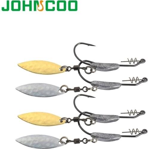 Barbed Fishing Hook with Lock Needle Lead Hook with Spoon 4.7g,6.8g,9.2g Crank Hook for Soft Fishing Lure