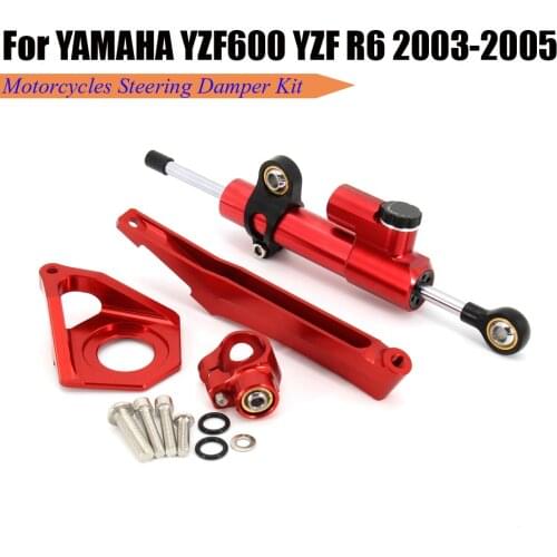 Motorcycles Steering Stabilize Damper Bracket Mount Kit For YAMAHA YZF600 YZF R6 2003 2004 2005