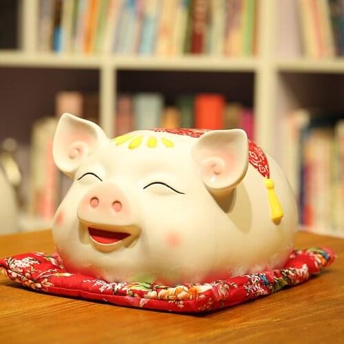 Ceramic Secret Coin Piggy Bank Break Kids Pig Paper Money Ornament Cute Piggy Bank Saving Safe Spaarpot Home Decoration DG50MB