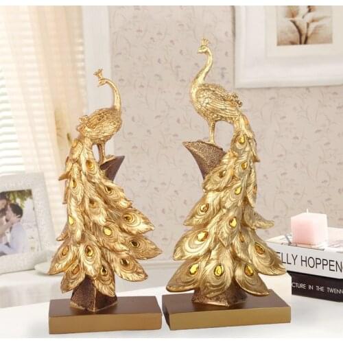 Creative modern minimalist living room TV cabinet wine cabinet home decoration European couple peacock room desktop decoration