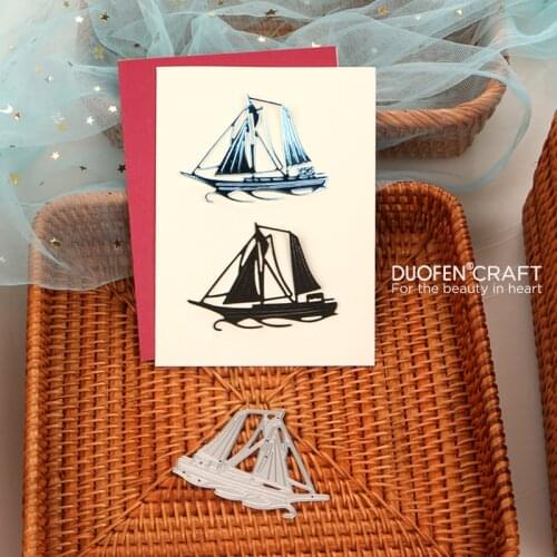 DUOFEN METAL CUTTING DIES sailboat stencil DIY Scrapbook Paper Album 2021 new