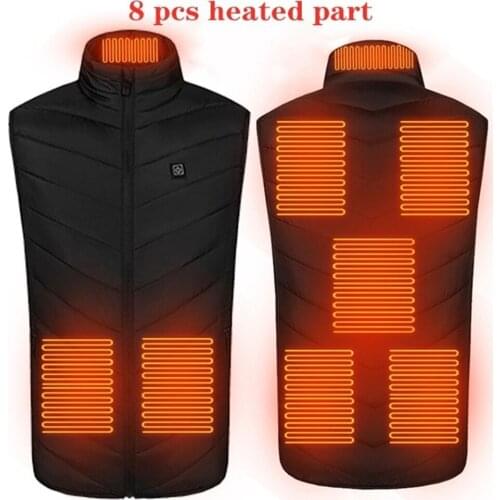 2021 Heated Jacket Fashion Men Coat Intelligent USB Electric Heating Thermal Warm Clothes Winter Heated Vest Plus S-4XL size
